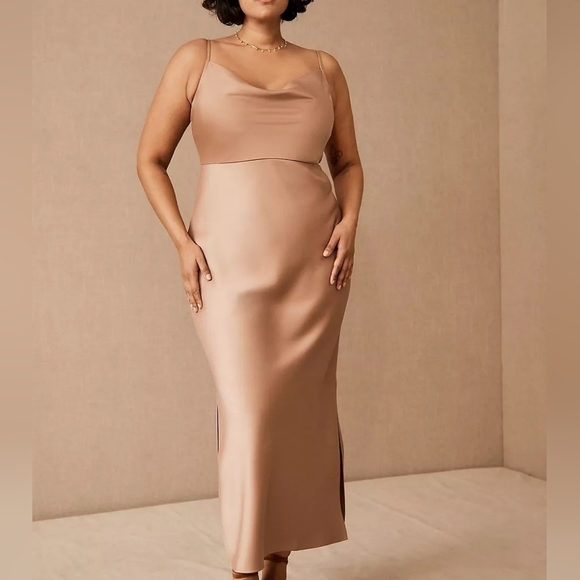 Anthropologie BHLDN Sachin & Babi Cali Sand Dune Charmeuse Midi Dress 16W - Picture 6 of 7
